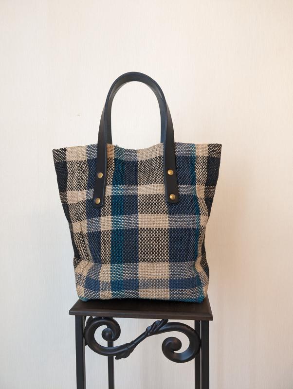 クレドラン　CHECK PATTERN TOTE:BLACK