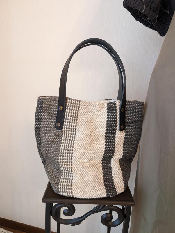 クレドラン　STRIPE PATTERN MINI TOTE: 	GRAY