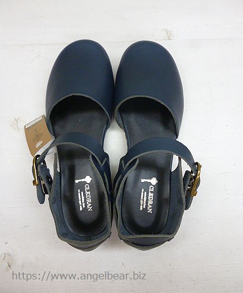 【タイムセール】クレドラン　NEW PLAIN TOE SHOE:NAVY (オイルド レザー シューズ)　Lサイズ　*50%OFF