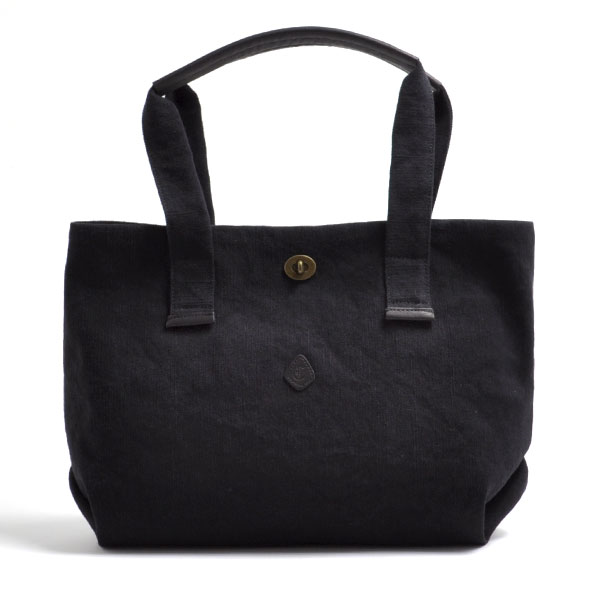 クレドラン　CINQ TOTE COTTON JUTE:(BLACK・DARK BEIGE)