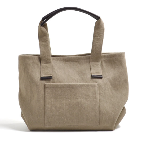 クレドラン　CINQ TOTE COTTON JUTE:(BLACK・DARK BEIGE)